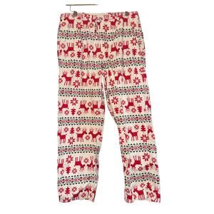Hanna Andersson Fair Isle Christmas Pajama Pants Women's Medium Reindeer Holiday